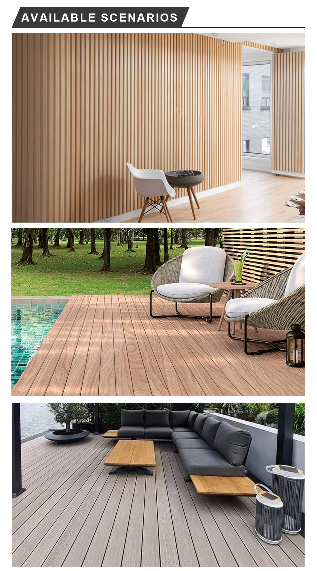 Waterproof Wood Plastic Floor WPC Click Flooring Vinyl Flooring Tiles